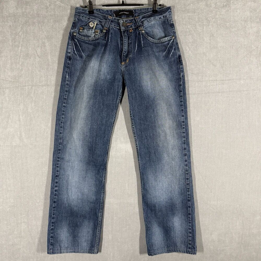 DSQUARED2 Vintage Y2K Jeans Size 31 (Fits 30x29) Double Pocket Embroidered Denim